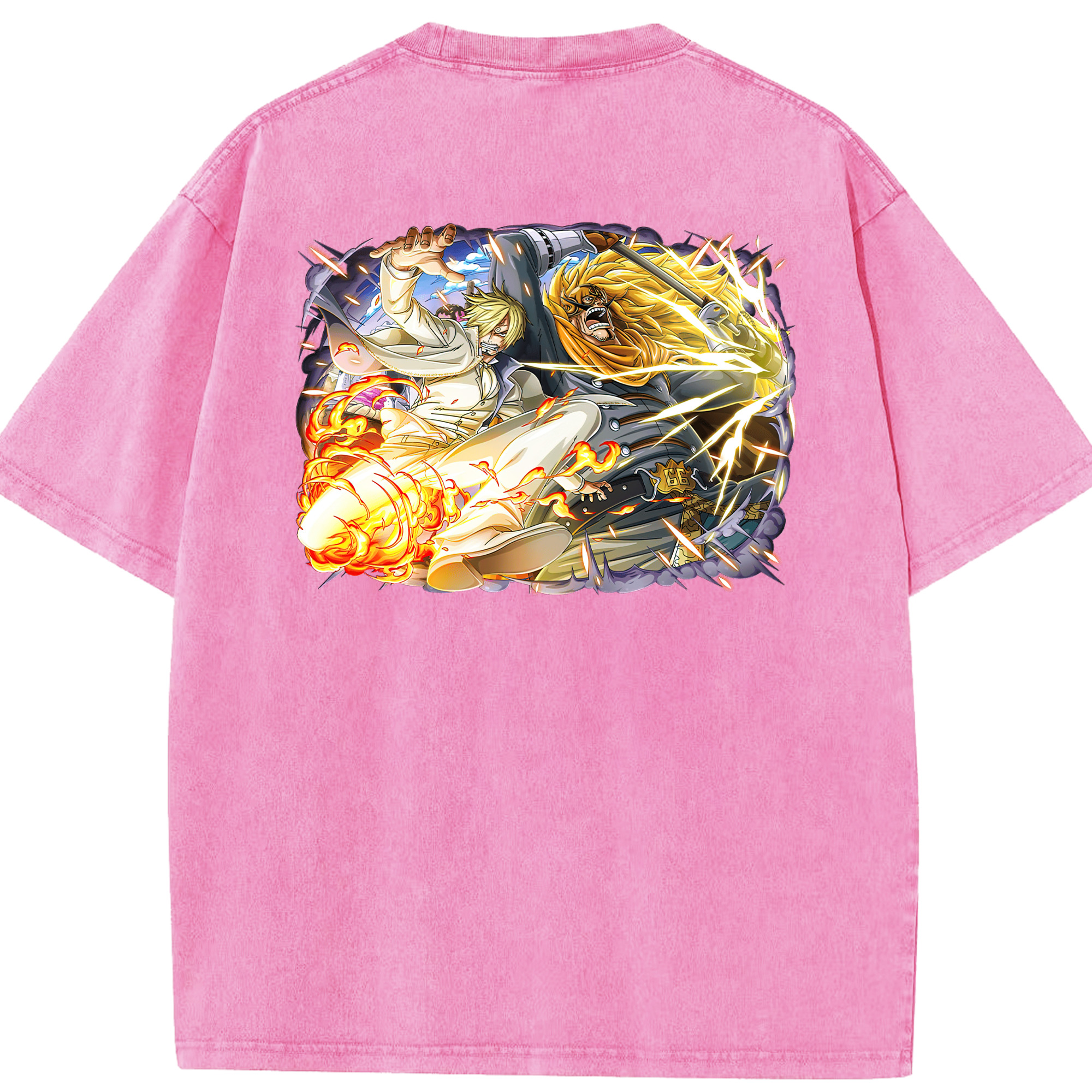 ワンピース サンジ ONE PIECE Sanji 綿100% ヴィンテージ風 半袖Tシャツ（背面プリント）
